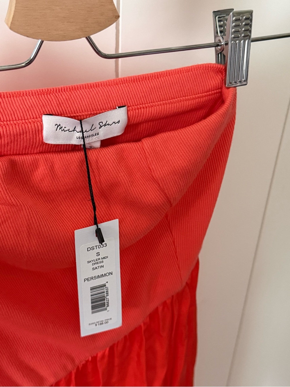 Michael Stars Persimmon Strapless Satin Dress